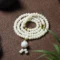 108 Mala Beads White Jade Bodhi Bracelet with Five-Layer Lotus Charm